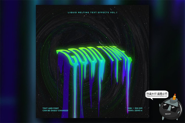图片[9]-抽象液体融化风扭曲文字流逝效果字体特效字样式PSD模板PS素材-设计猿
