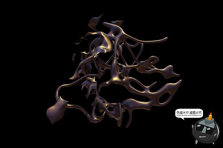 图片[3]-复古未来酸性艺术抽象金属镀铬有机形状图片后期合成PNG免抠素材-设计猿