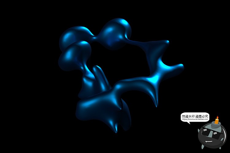 图片[16]-复古未来酸性艺术抽象金属镀铬有机形状图片后期合成PNG免抠素材-设计猿