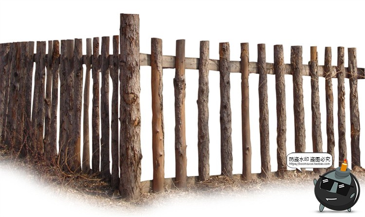 图片[1]-乡村竹篱笆栏杆护栏木栅栏生态圈养围挡围栏后期场景合成PSD素材-设计猿