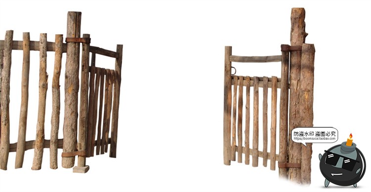 图片[2]-乡村竹篱笆栏杆护栏木栅栏生态圈养围挡围栏后期场景合成PSD素材-设计猿