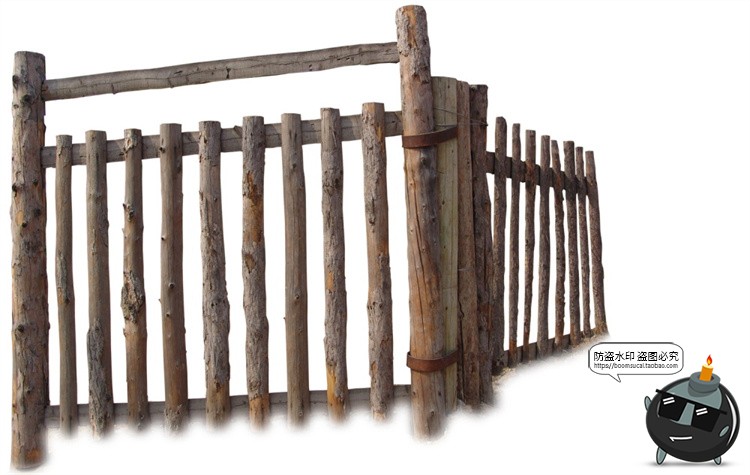 图片[4]-乡村竹篱笆栏杆护栏木栅栏生态圈养围挡围栏后期场景合成PSD素材-设计猿