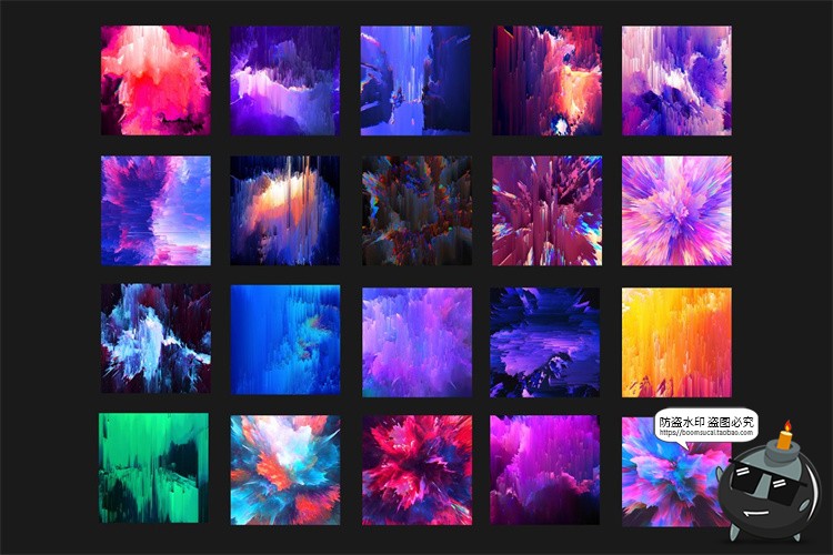 图片[2]-抽象艺术彩色色彩斑斓封面颜料颜色飞溅爆炸纹理插画JPG图片素材-设计猿