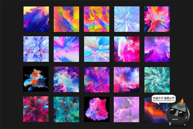 图片[3]-抽象艺术彩色色彩斑斓封面颜料颜色飞溅爆炸纹理插画JPG图片素材-设计猿