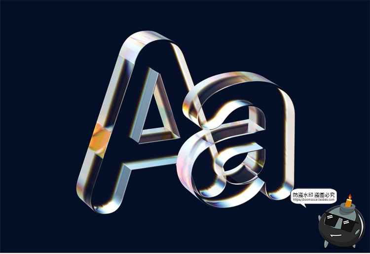 图片[2]-酸性3D立体透明玻璃水晶亚克力棱镜英文字母数字字符PNG免抠素材-设计猿