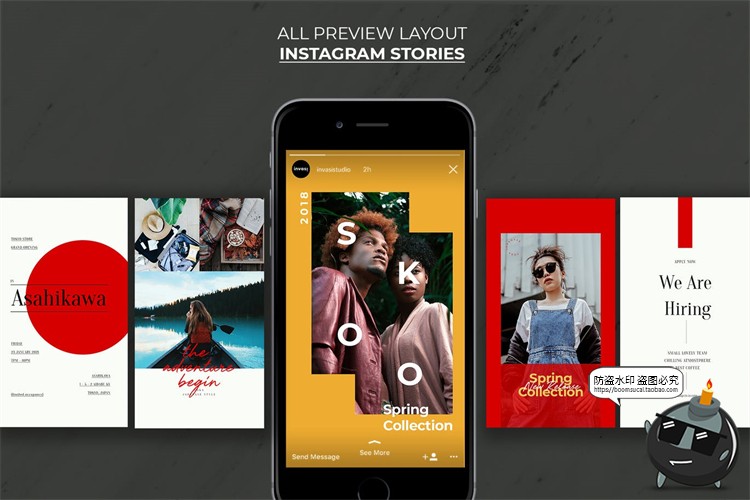 图片[4]-美式时尚潮流海报框架品牌宣传广告图文照片排版PSD模板PS素材-设计猿