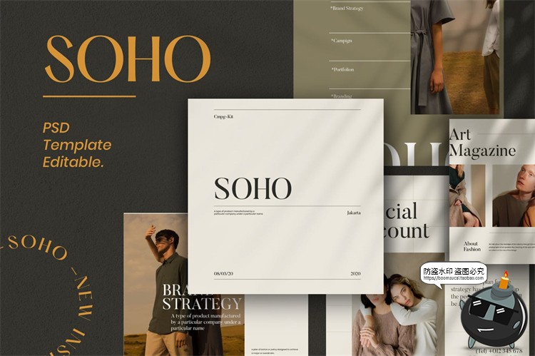 图片[1]-优雅文艺欧式时尚海报框架品牌宣传广告图文排版PSD模板PS素材-设计猿