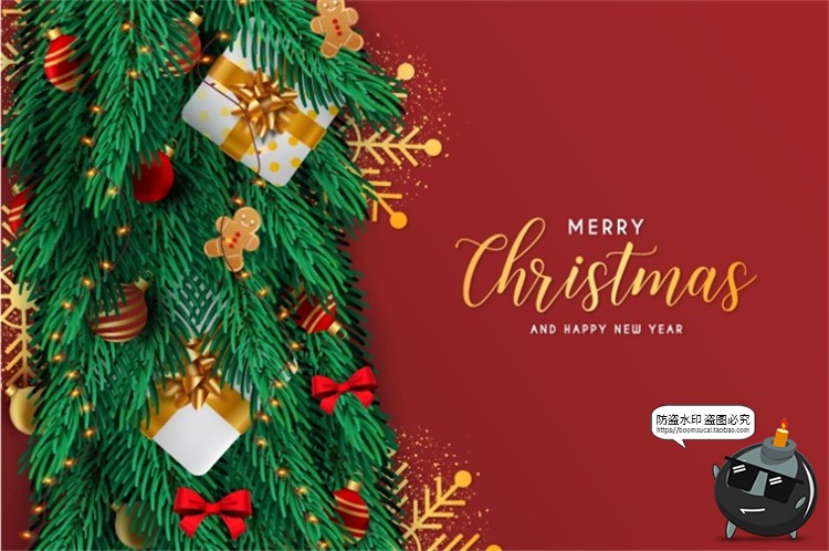 图片[5]-圣诞节新年元旦春节礼物喜庆广告促销海报矢量AI分层模板素材图-设计猿