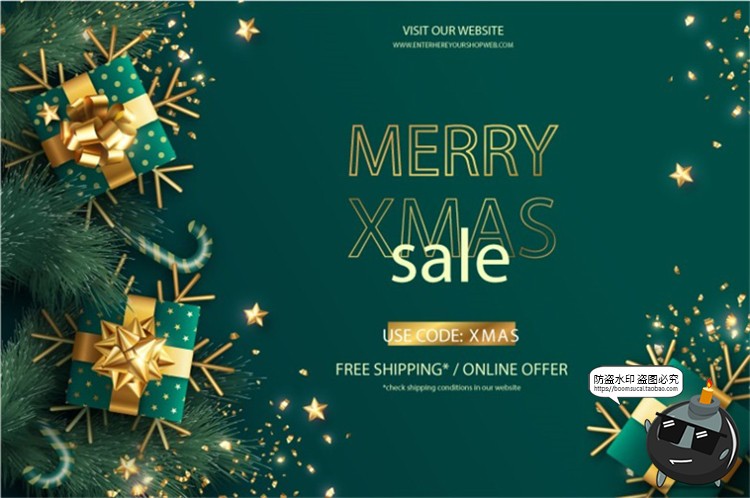 图片[8]-圣诞节新年元旦春节礼物喜庆广告促销海报矢量AI分层模板素材图-设计猿