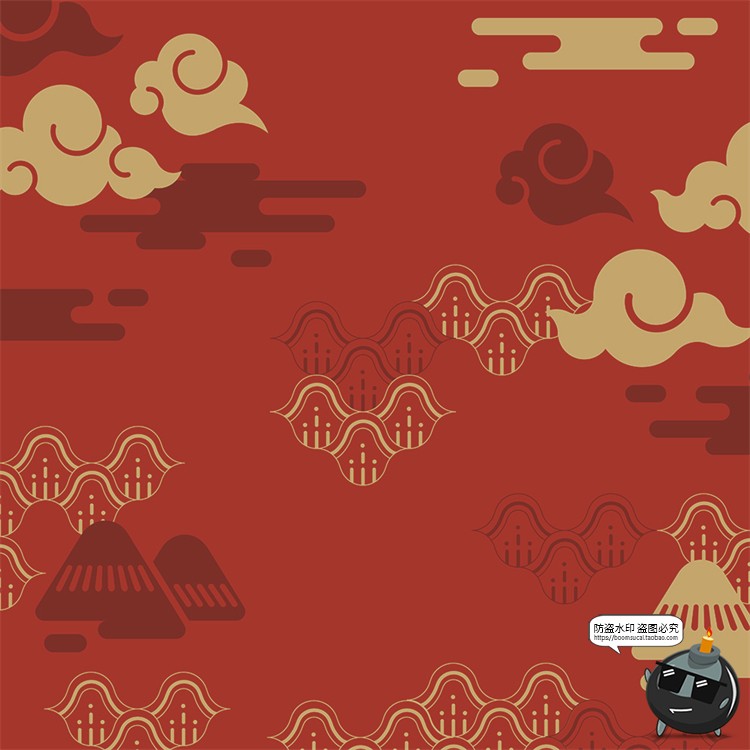 图片[4]-中国风新年图案花纹传统花边底纹边框祥云装饰元素海报AI矢量素材-设计猿