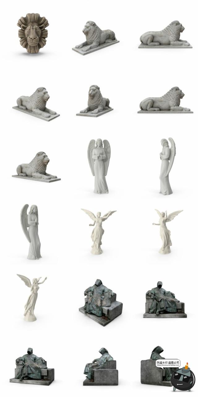 图片[4]-欧式雕像雕塑石雕石膏人像物件哥特后期合成PSD模板源文件PS素材-设计猿