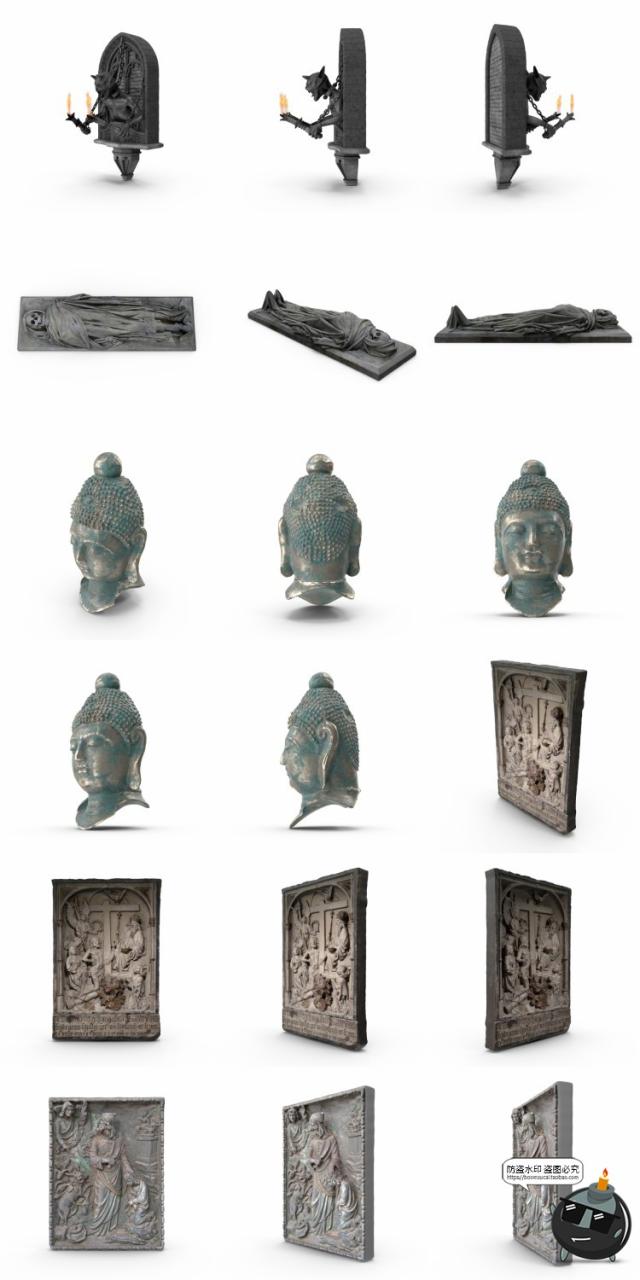 图片[7]-欧式雕像雕塑石雕石膏人像物件哥特后期合成PSD模板源文件PS素材-设计猿