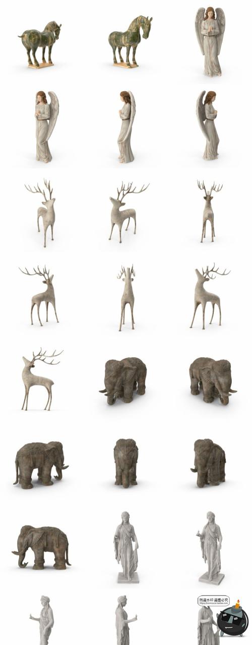 图片[12]-欧式雕像雕塑石雕石膏人像物件哥特后期合成PSD模板源文件PS素材-设计猿