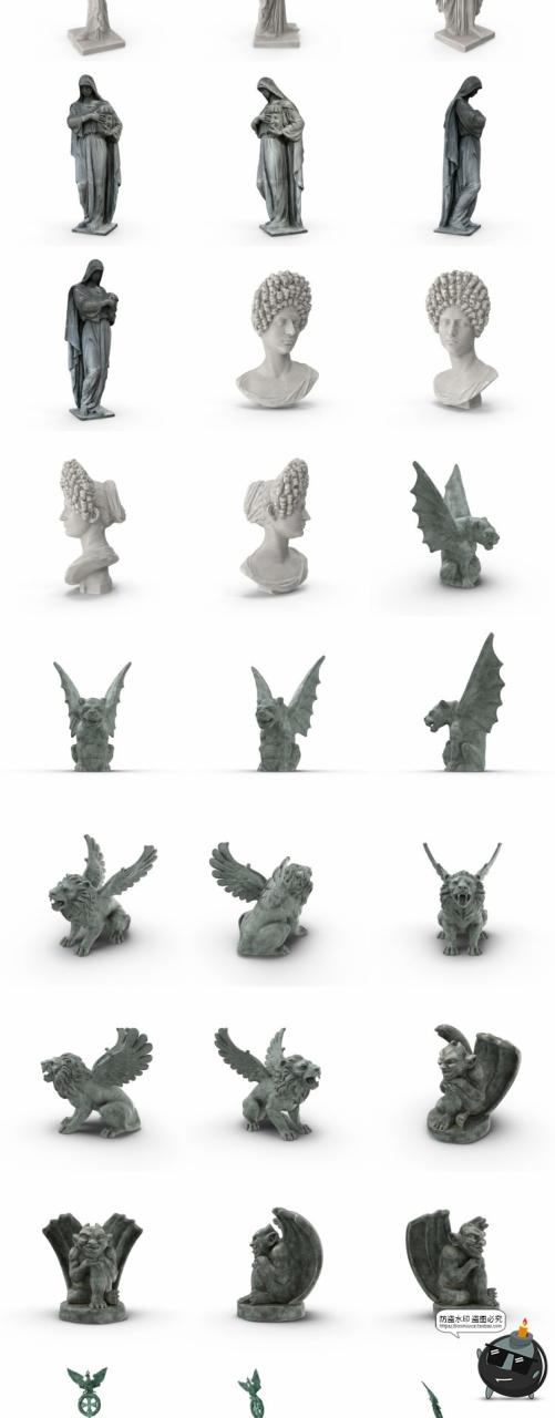 图片[13]-欧式雕像雕塑石雕石膏人像物件哥特后期合成PSD模板源文件PS素材-设计猿