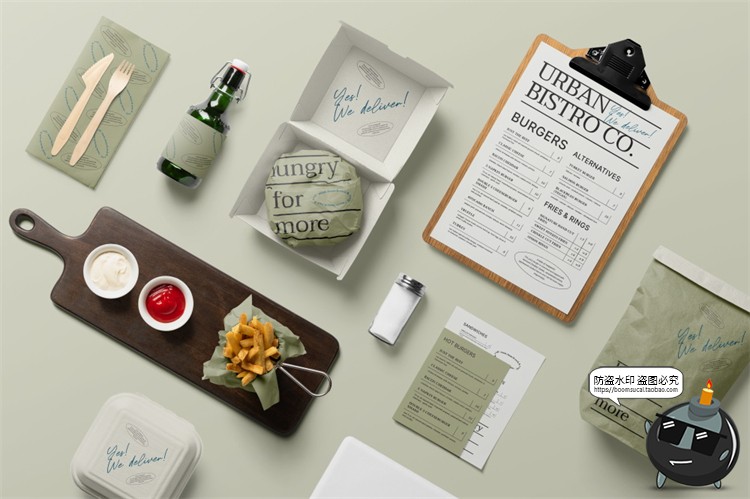 图片[4]-汉堡专题 快餐食品薯条沙拉品牌包装盒餐饮装饰元素PSD模板PS素材-设计猿