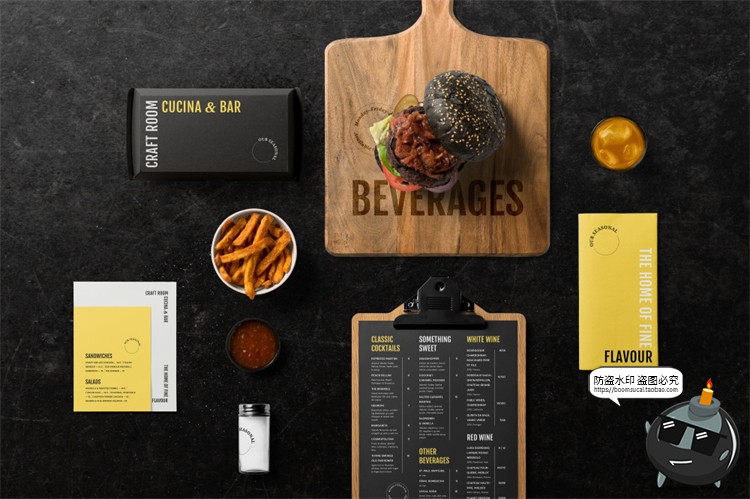 图片[9]-汉堡专题 快餐食品薯条沙拉品牌包装盒餐饮装饰元素PSD模板PS素材-设计猿