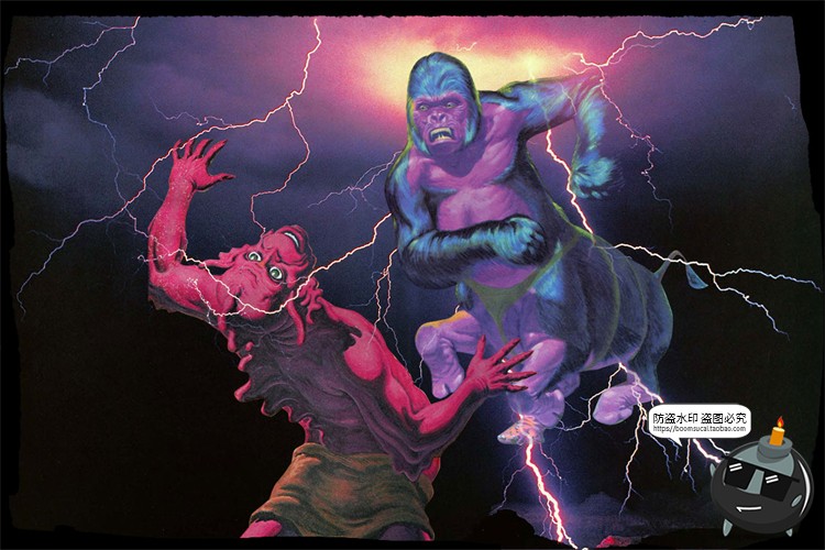 图片[1]-科幻星际风复古艺术蒸汽波普太空外星人美式漫画PNG剪贴画PSD素材-设计猿