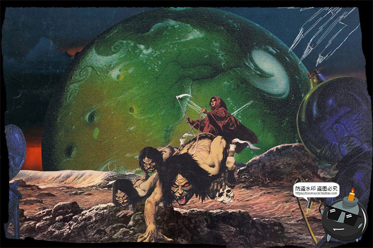 图片[8]-科幻星际风复古艺术蒸汽波普太空外星人美式漫画PNG剪贴画PSD素材-设计猿