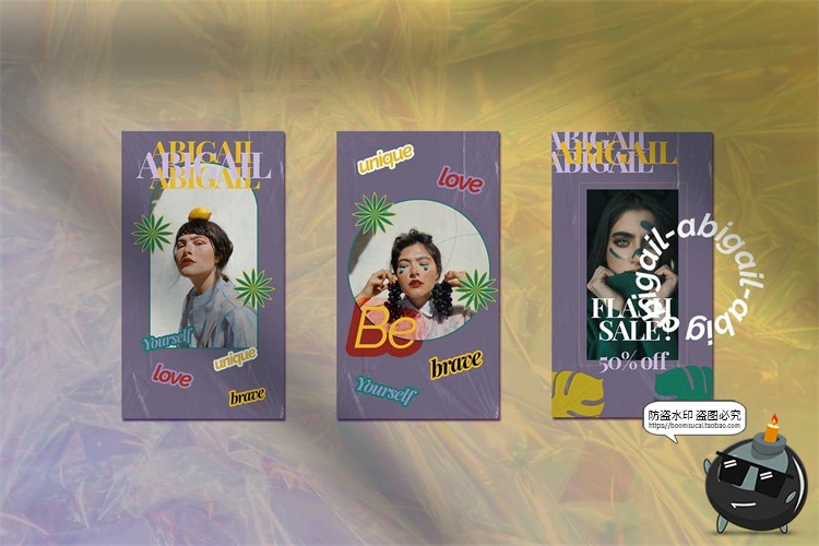 图片[5]-度假拼贴风格文字海报图文排版创意照片图片宣传排版PSD模板素材-设计猿