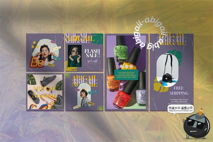 图片[6]-度假拼贴风格文字海报图文排版创意照片图片宣传排版PSD模板素材-设计猿