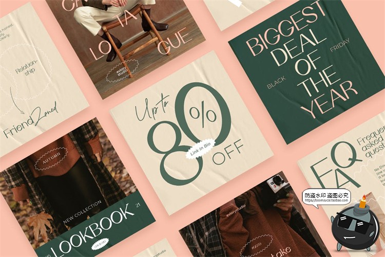 图片[2]-简约大气褶皱纸张风海报新媒体排版推广图文PSD模板源文件PS素材-设计猿