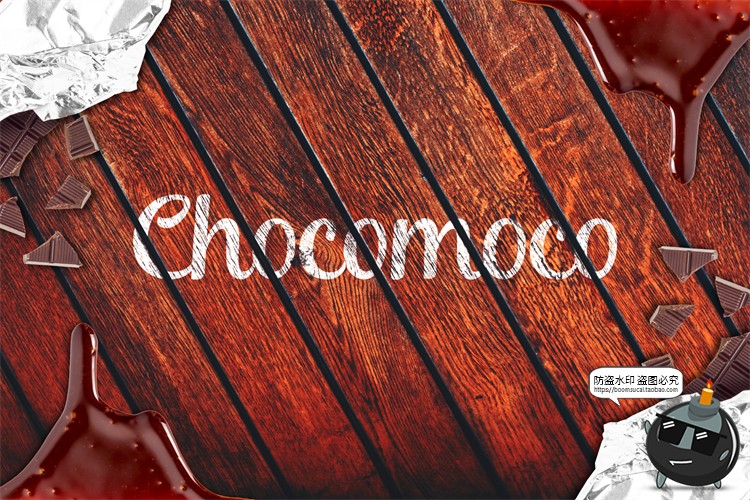 图片[1]-巧克力专题 可可粉朱古力方块球形融化拉花场景元素PSD模板PS素材-设计猿