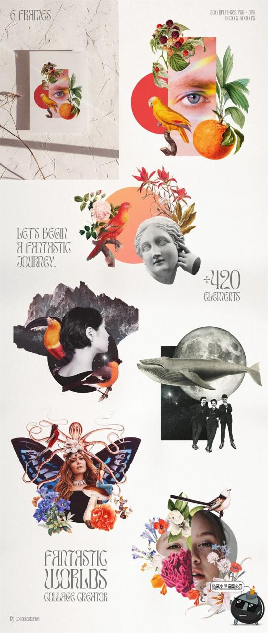 图片[13]-复古学院派孟菲斯蒸汽波人物风景水果车辆建筑剪贴画PNG免抠素材-设计猿