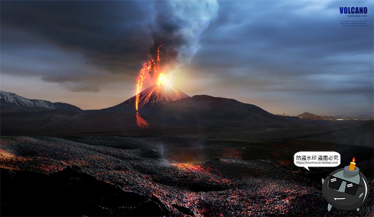 图片[9]-火山喷发爆发岩浆自然地质特效后期合成场景海报PSD模板分层素材-设计猿
