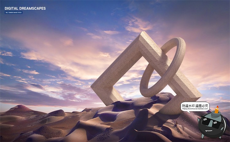 图片[3]-未来科幻3D立体金属几何梦幻场景主视觉合成海报分层PSD模板素材-设计猿