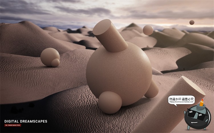 图片[4]-未来科幻3D立体金属几何梦幻场景主视觉合成海报分层PSD模板素材-设计猿