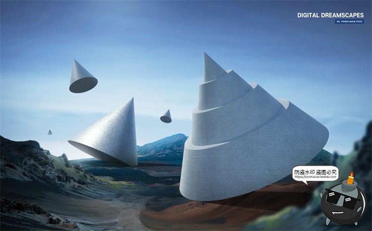 图片[9]-未来科幻3D立体金属几何梦幻场景主视觉合成海报分层PSD模板素材-设计猿