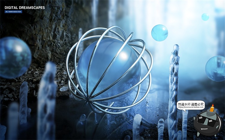 图片[16]-未来科幻3D立体金属几何梦幻场景主视觉合成海报分层PSD模板素材-设计猿