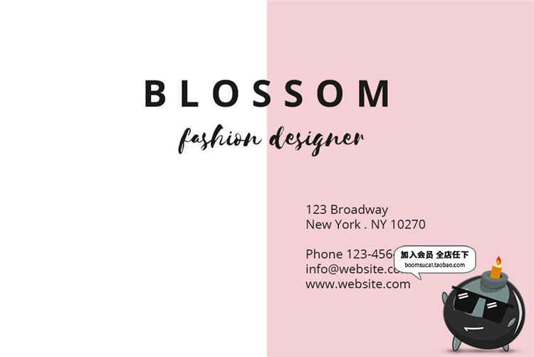 图片[14]-小清新简约植物卡片名片联系卡排版设计文艺PSD模板PS设计素材-设计猿