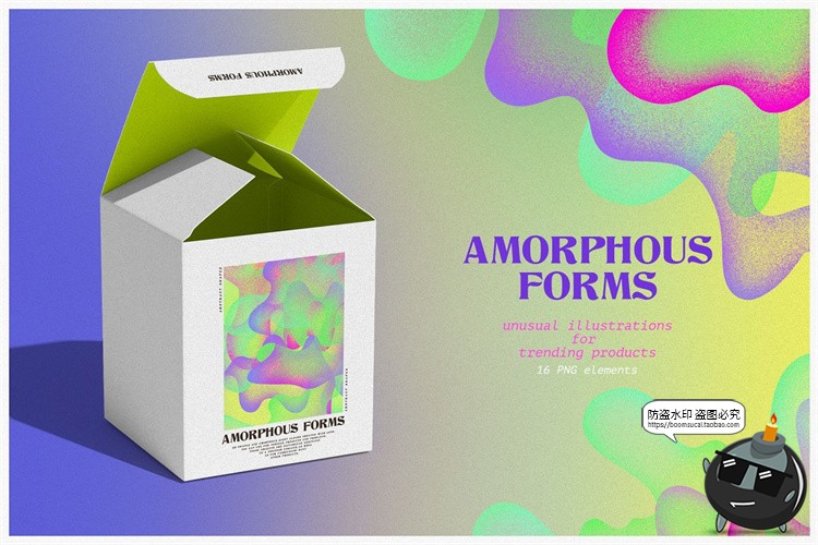 图片[3]-螺旋线状艺术扭曲狂野风格3D多彩渐变形状装饰元素PNG免抠素材-设计猿