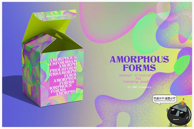 图片[11]-螺旋线状艺术扭曲狂野风格3D多彩渐变形状装饰元素PNG免抠素材-设计猿