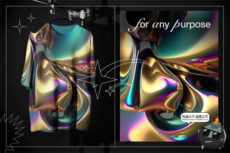 图片[2]-酸性机能液态金属镀铬3D流体抽象艺术展示纹理背景JPG图片素材-设计猿