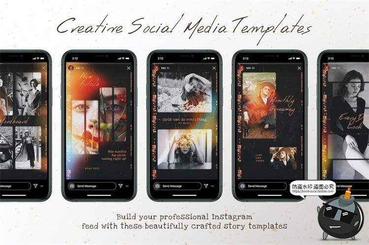 图片[6]-新潮复古做旧漏光胶片帧烧录竖屏框架相册排版海报PSD模板PS素材-设计猿