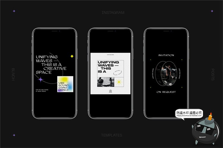 图片[4]-弥散光渐变排版潮流简约复古粗体文本音乐图文版式PSD模版PS素材-设计猿