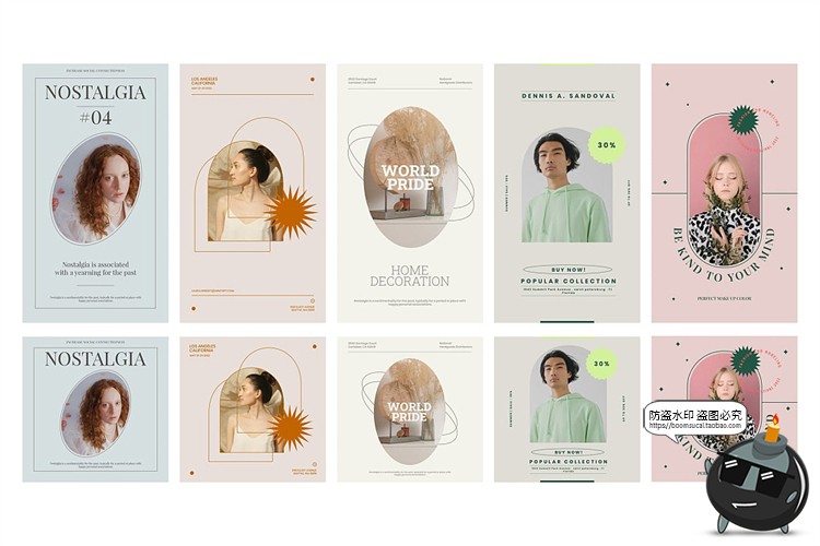 图片[3]-时尚优雅莫兰迪配色酸性文艺英文图文排版海报版式PSD模板PS素材-设计猿