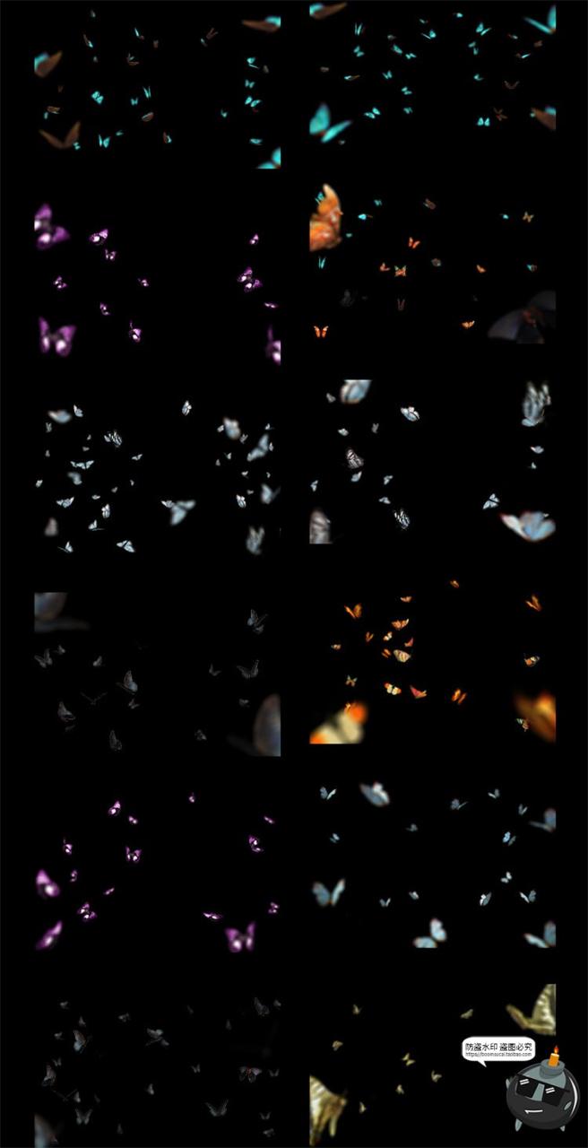 图片[3]-真实彩色蝴蝶飞舞满天特效照片叠层PNG免抠图后期合成PSD模板素材-设计猿