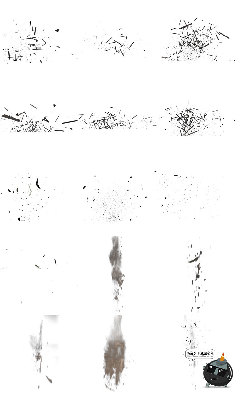 图片[3]-爆炸碎片破碎效果碎片飞溅碎石后期合成装饰元素PNG免抠透明素材-设计猿