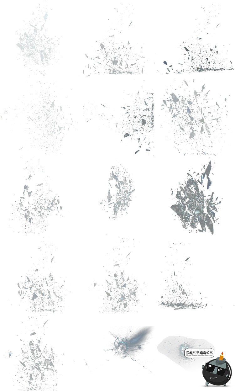 图片[4]-爆炸碎片破碎效果碎片飞溅碎石后期合成装饰元素PNG免抠透明素材-设计猿