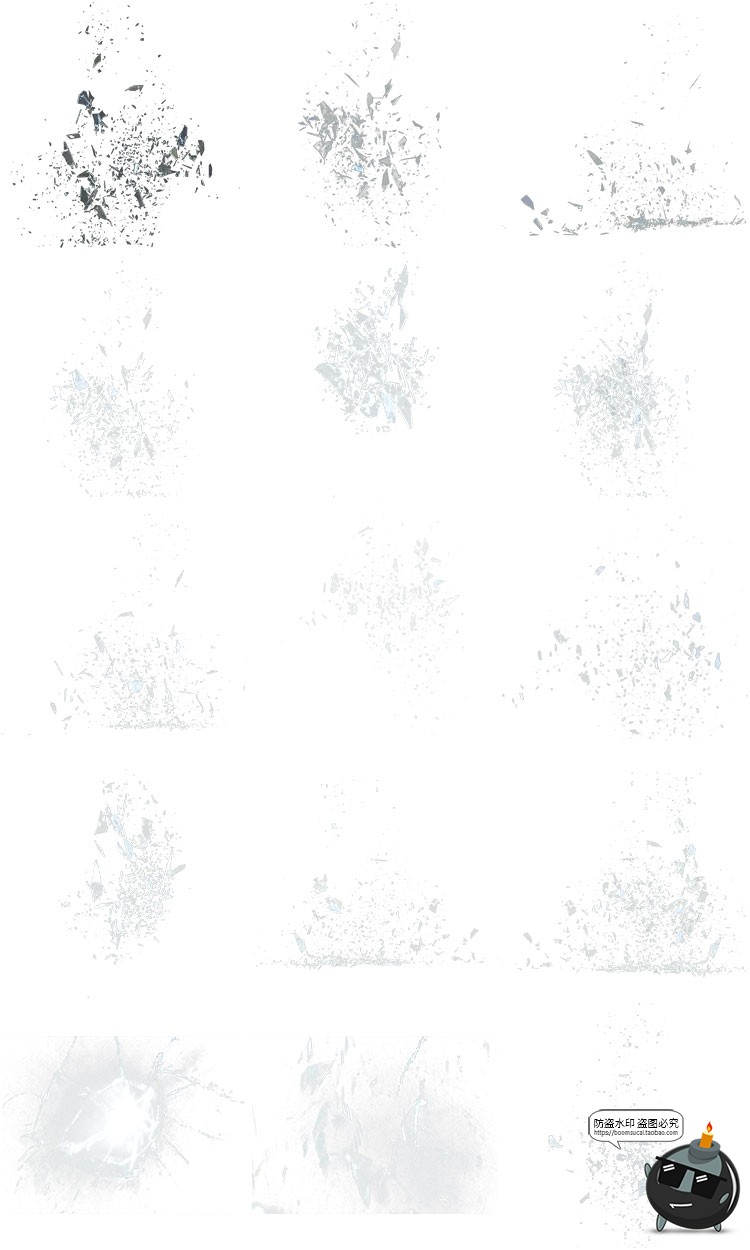 图片[5]-爆炸碎片破碎效果碎片飞溅碎石后期合成装饰元素PNG免抠透明素材-设计猿