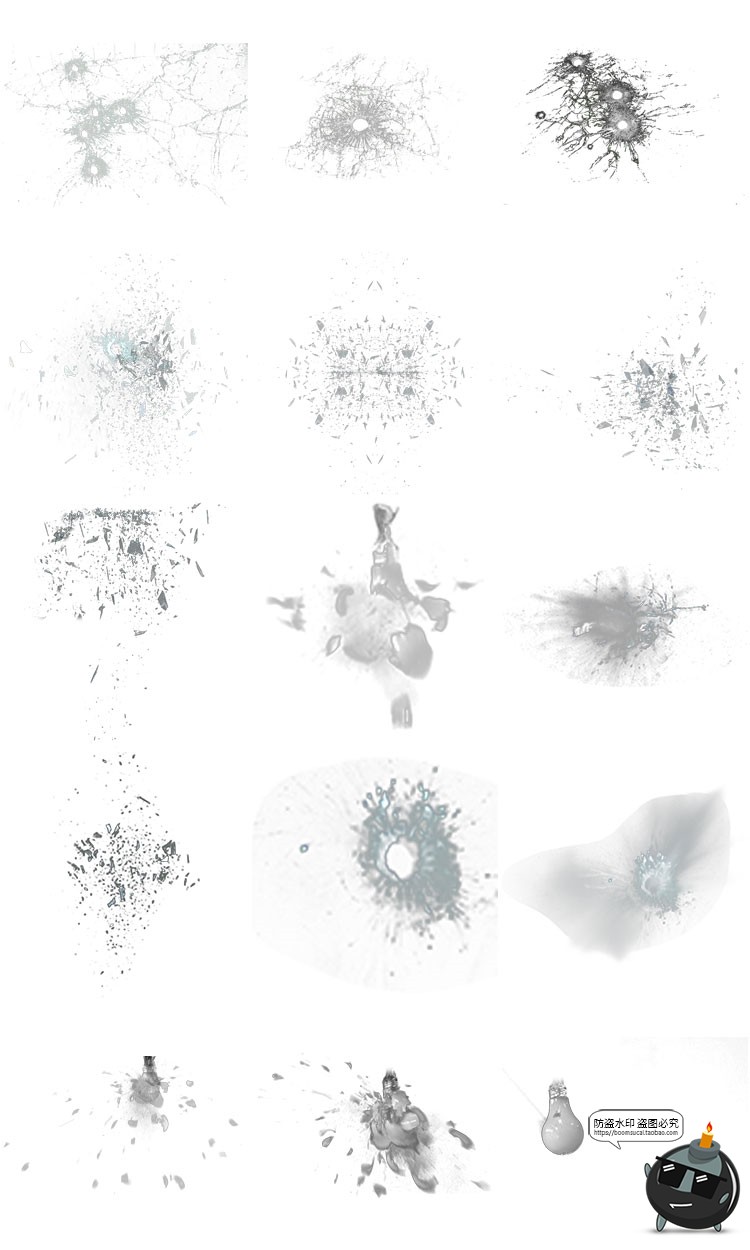 图片[6]-爆炸碎片破碎效果碎片飞溅碎石后期合成装饰元素PNG免抠透明素材-设计猿