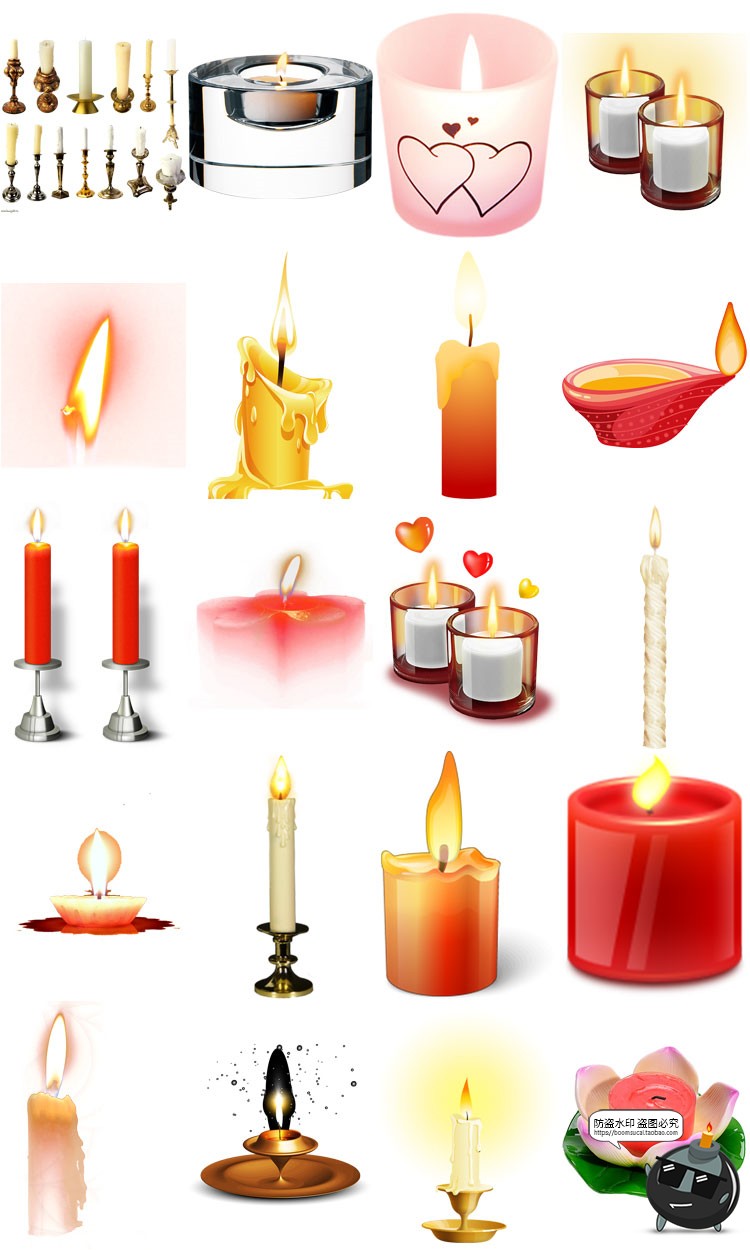 图片[2]-蜡烛火烛生日祝福圣诞节日蜡烛卡通图片装饰元素PNG免抠透明素材-设计猿