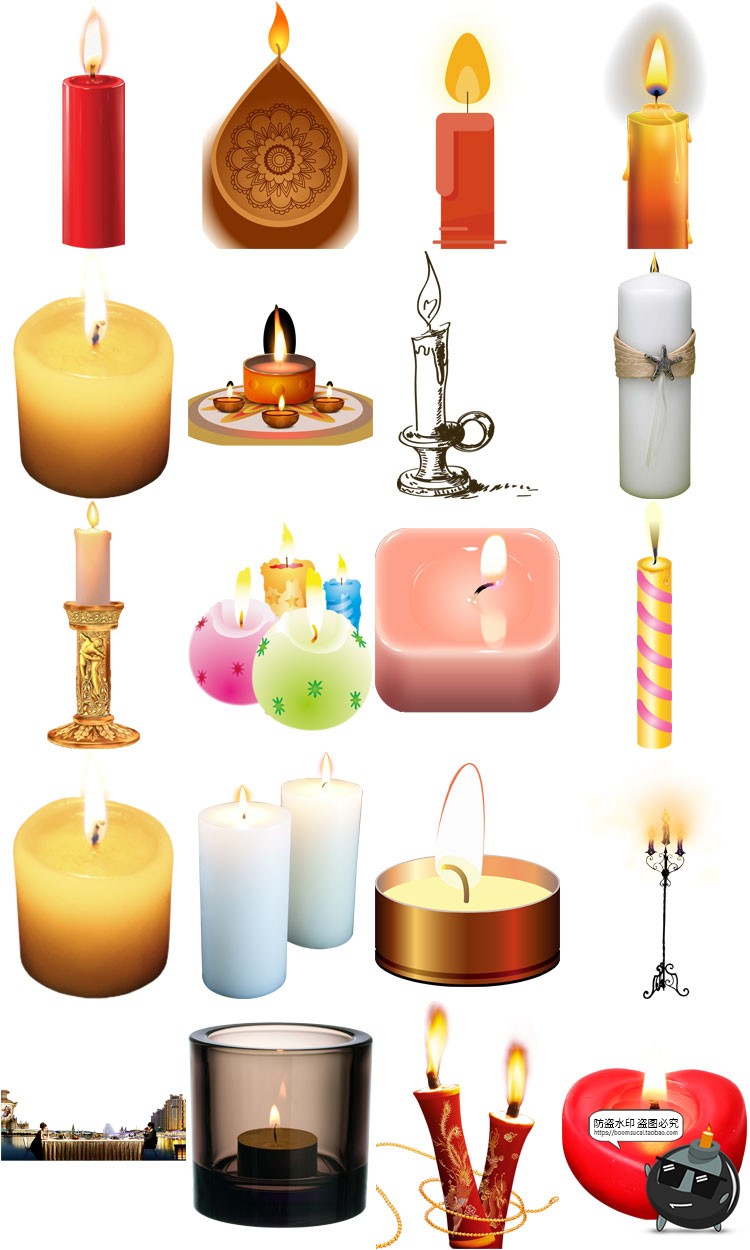 图片[4]-蜡烛火烛生日祝福圣诞节日蜡烛卡通图片装饰元素PNG免抠透明素材-设计猿