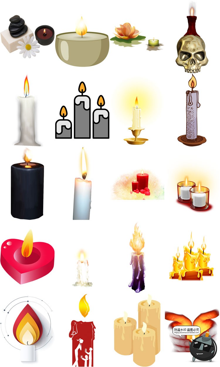 图片[5]-蜡烛火烛生日祝福圣诞节日蜡烛卡通图片装饰元素PNG免抠透明素材-设计猿