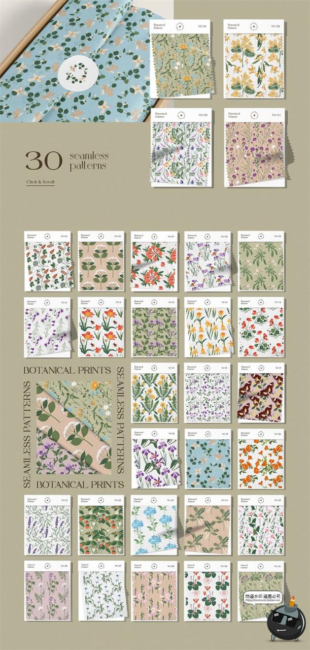 图片[5]-复古文艺花卉美妆香薰产品包装标签贴纸排版AI矢量PSD模板PS素材-设计猿