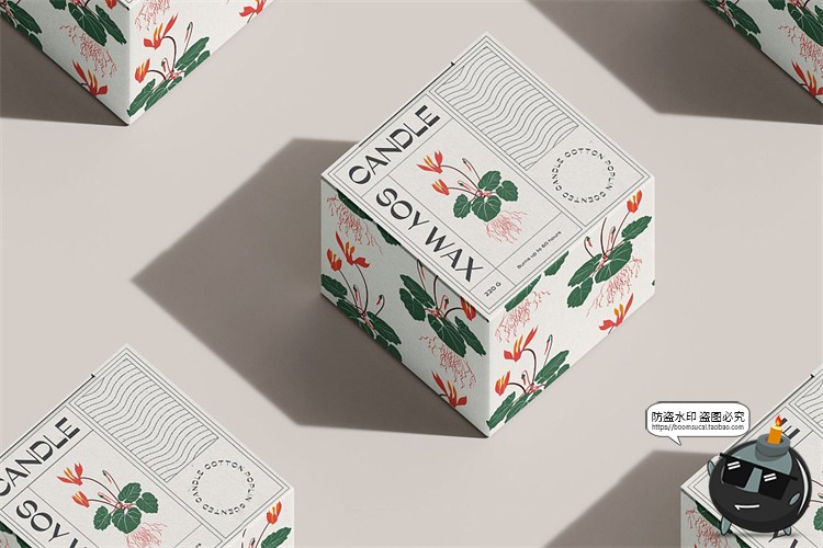 图片[12]-复古文艺花卉美妆香薰产品包装标签贴纸排版AI矢量PSD模板PS素材-设计猿