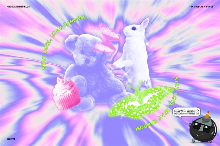 图片[14]-Y2K风格90年代复古趣味贴纸几何拼贴画图形弥散光霓虹图标PNG素材-设计猿